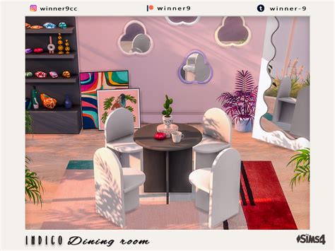 Sims 4 — Winner 9 Indigo Dining Room Tsr Exclusive