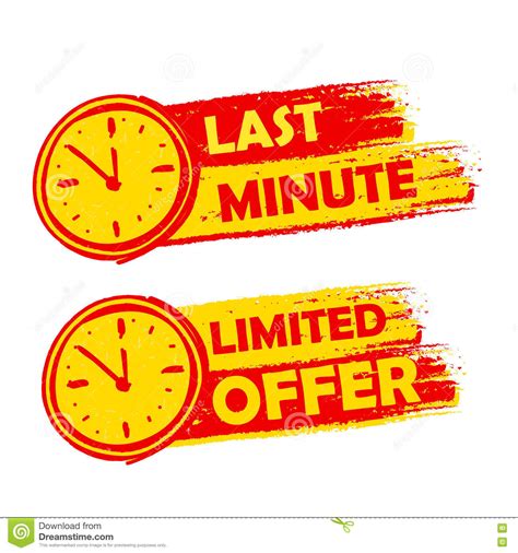 Last Minute And Limited Offer With Clock Signs, Yellow ...