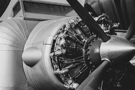 Vintage Aircraft Engine Stock Photo Download Image Now Aerospace