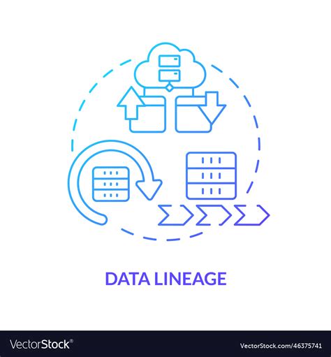 Data Lineage Blue Gradient Concept Icon Royalty Free Vector