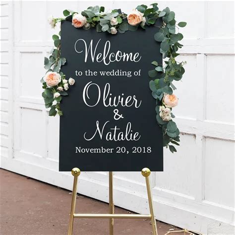 Personalised Wedding Welcome Sign Decal Sticker Customized Wedding