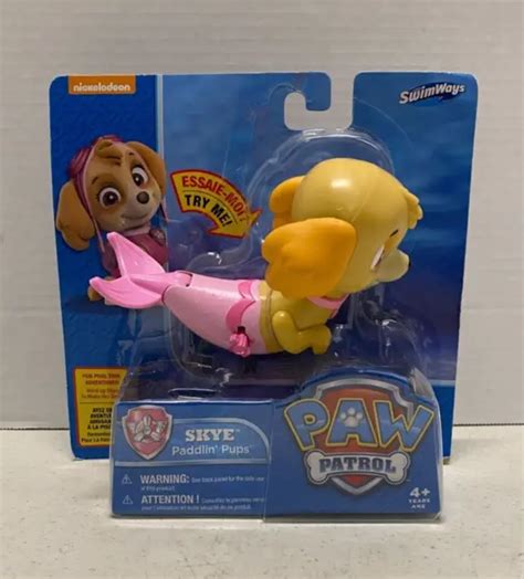 Swimways Paw Patrol Skye Paddlin Pups Mermaid Merpup Wind Up Bath Toy