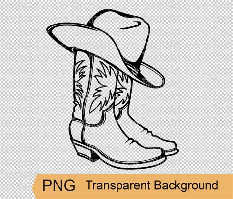 Print Art Vector Cowboy Boots Svg Eps Cowboy Hat Png Western Etsy