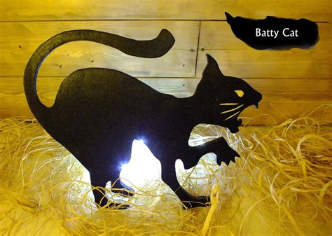 Wooden Black Cats Set Of 3halloween Box Setblack Etsy Rustic