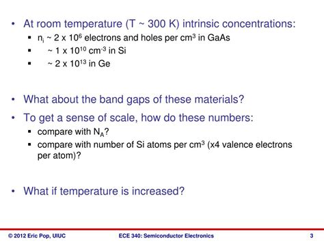 Ppt Ece 340 Lecture 6 Intrinsic Material Doping Carrier