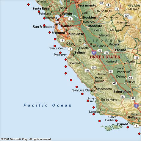 News Tourism World Map Of Central California Area
