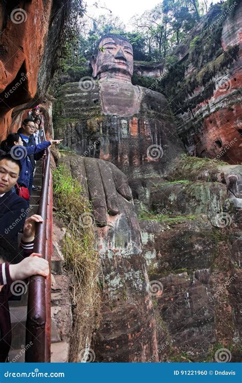 Leshan Giant Buddha In Sichuan Province In China Editorial Image