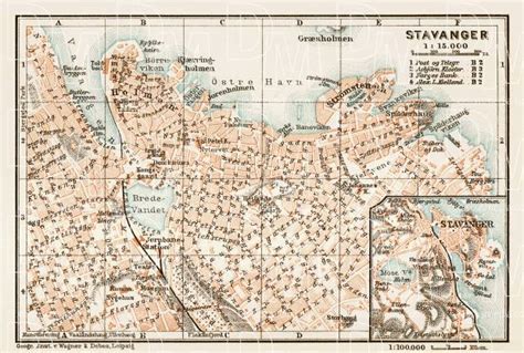 Old Map Of Stavanger In 1931 Buy Vintage Map Replica Poster Print Or