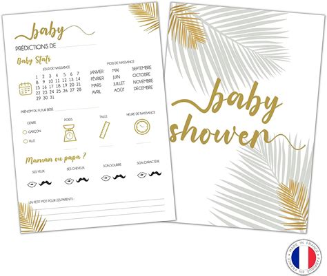 Cartes Pronostics Pour Baby Shower Mixte Fille Ou Gar On Pour F Te