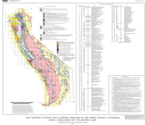 Sierra Nevada Geologic Map Granite Sierra Nevada Us Free 30