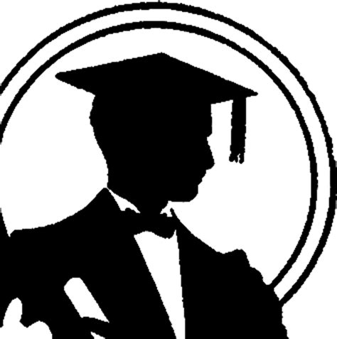 A Black And White Silhouette Of A Graduate