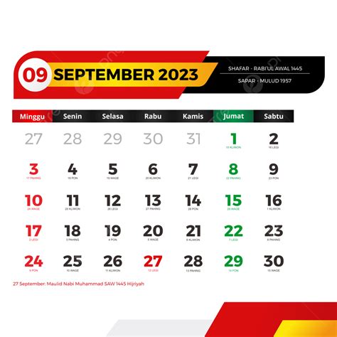 Kalender September Lengkap Dengan Tanggal Merah Cuti Bersama Jawa