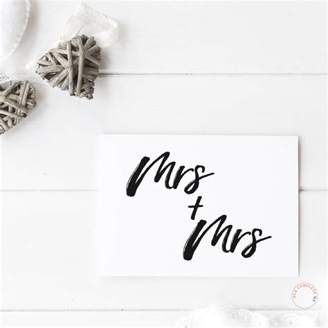 Mrs And Mrs Wedding Card Mrs And Mrs Card Lesbian Wedding Etsy