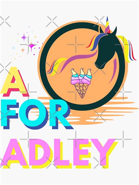 Youtube A For Adley Ice Cream Sticker For Sale By Ranexart Redbubble