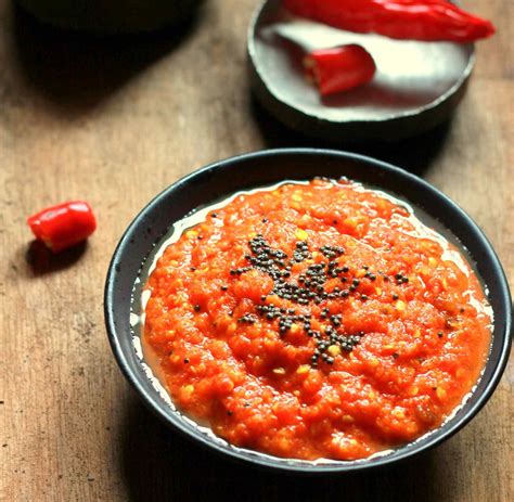 Red Chilli Thecha Red Chilli Chutney Recipe By Archanas Kitchen
