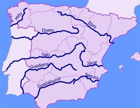 Principales ríos de España y sus afluentes Con mapa