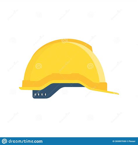 Construction Helmet Profile View Yellow Safety Hat Plastic Headwear