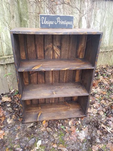 Rustic Reclaimed Wood Primitive Book Shelf Bookcase Etsy