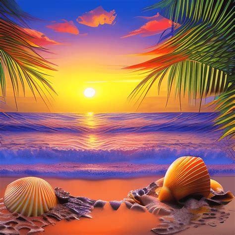Mystical Fantasy Beach Sunset Graphic · Creative Fabrica