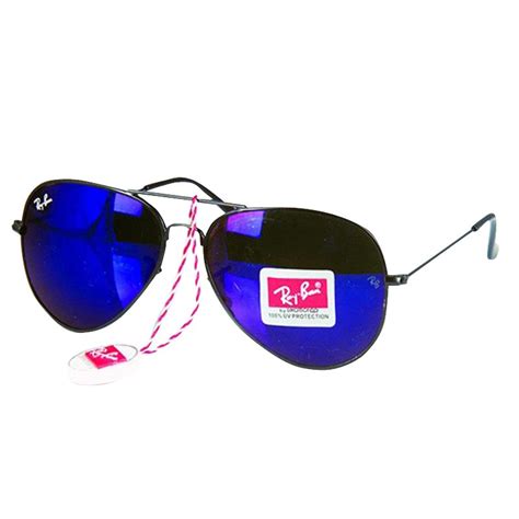 Ray Ban Rb 3026 Navy Blue Aviator Black Frame Replica Sunglasses Shoppersbd