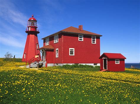 La Matre Lighthouse Gaspe Peninsula Quebec Wallpapers And Stock Photos