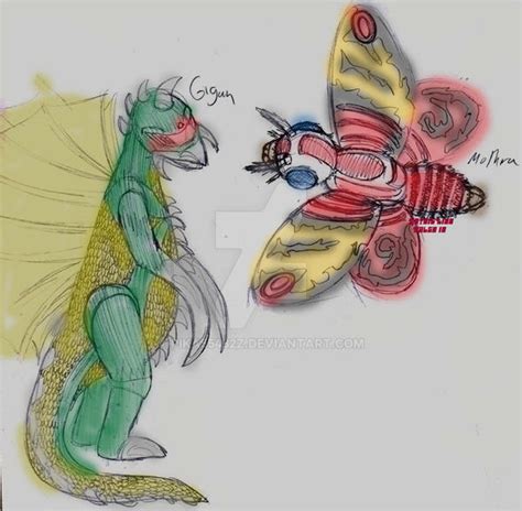 Gigan And Mothra By Pika55432z On Deviantart