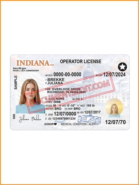 Indiana Driver License Psd Template Documents Edit