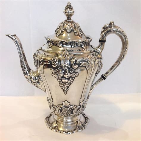 Renaissance By Reed And Barton Five Piece Silver Tea Set From