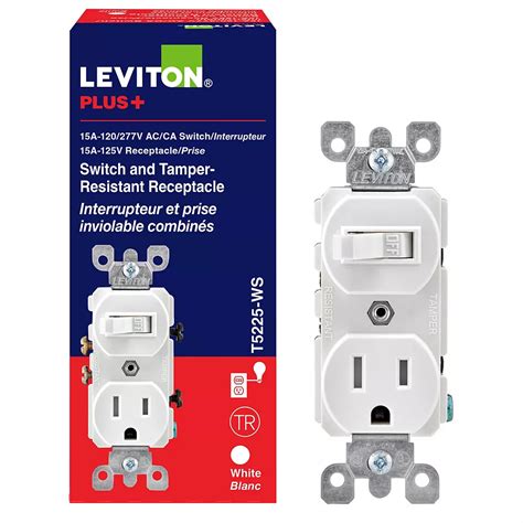 Leviton 15 Amp Combination Switch Receptacle White The Home Depot