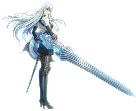 selvaria bles valkyria chronicles holding weapon character art