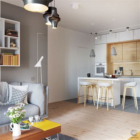 2b Flat On Behance Small Flat Interior Small Apartment Interior