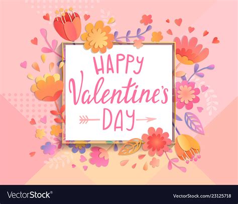 Happy Valentines Day Card Template Royalty Free Vector Image