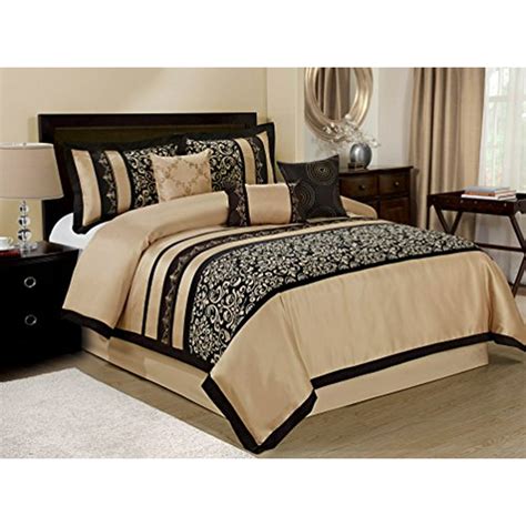 Unique Home 7 Piece Odessa Printed Scroll Clearance Bedding Comforter Set Fade Resistant