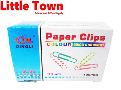 1 Box Paper Clips Colored 33mm Dl733 Little Town School And Office Supply