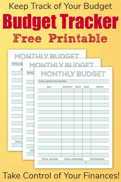 take control of your finances by using this free printable budget tracker printable plus 5 steps