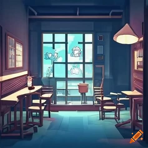 Anime Coffee Shop With Cozy Lighting On Craiyon