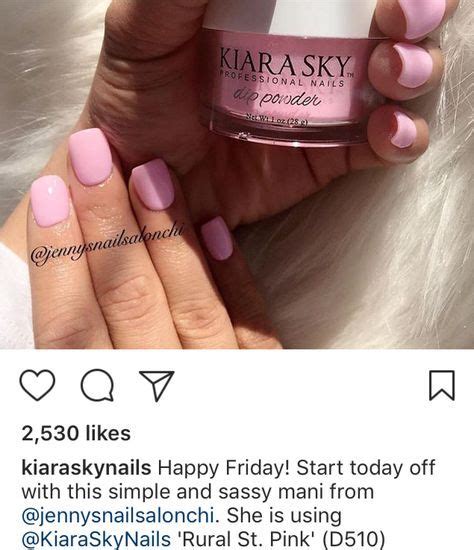 Kiara Sky Dip Powder Swatch Pink Rural St Pink D Sns Nails Colors Nail Dipping Powder