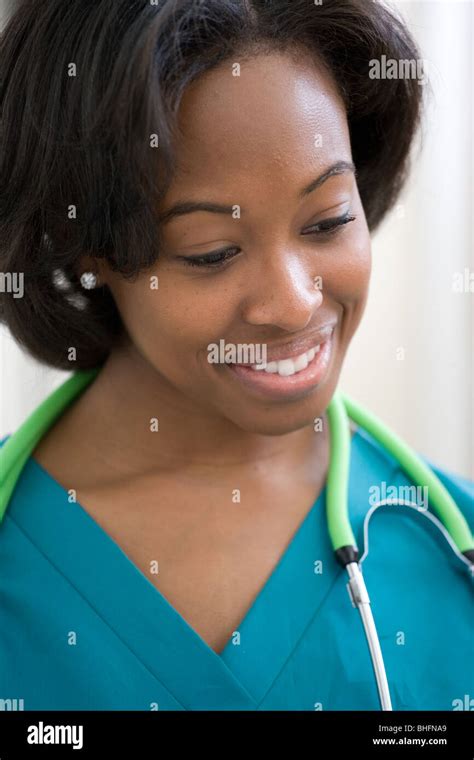 Portrait Of A Black Nurse While Working In The Clinic Stock Photo Alamy