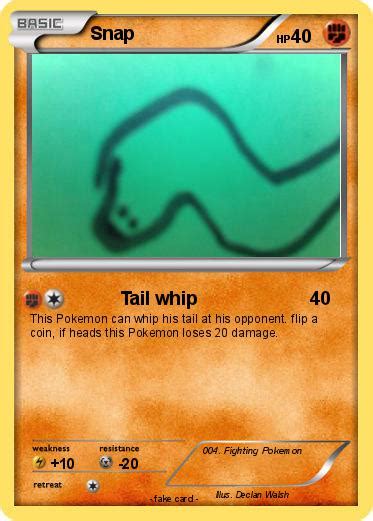 The pokémon card game was a huge part of the magic, and collecting cards was a love for many people who work in this office. Pokémon Snap 112 112 - Tail whip - My Pokemon Card