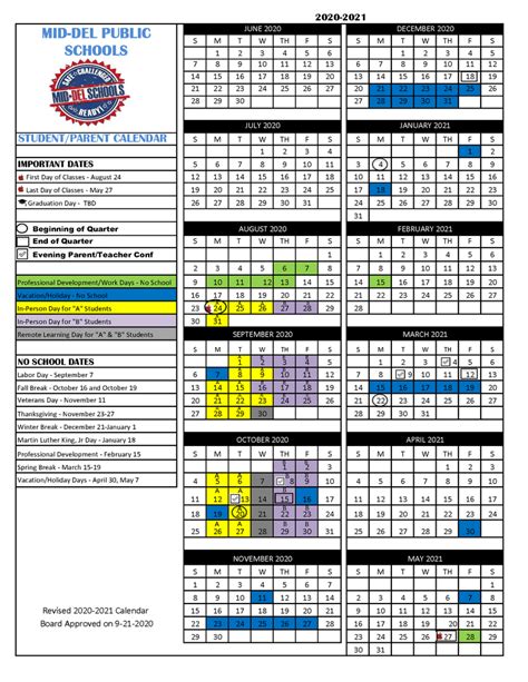 Revised 2020 2021 School Year Calendar Approved 9212020 Townsend