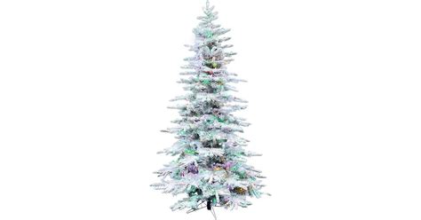 Fraser Hill Farm 10 Ft Mountain Pine Flocked Artificial With Multi