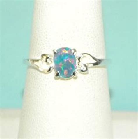 Genuine Australian Blue Fire Opal Ring 925 Sterling Silver