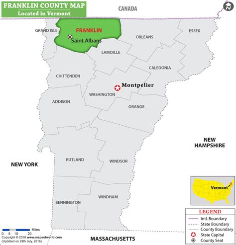 Franklin County Map Vermont