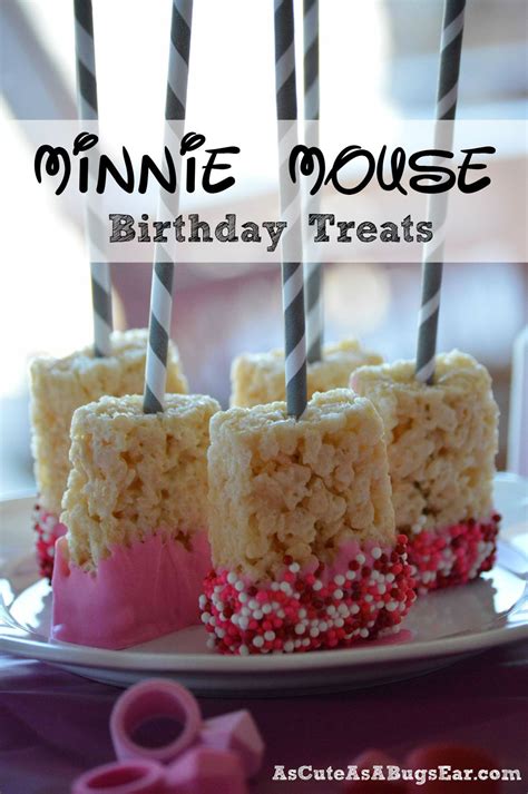 Minnie Mouse Birthday Party Rice Crispy Treats Custom Birthday Party