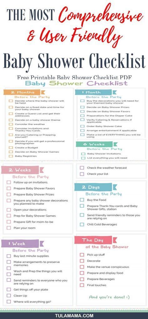 Common baby shower designs include images of baby things, cartoons, and ribbons. The Only Baby Shower Checklist You Will Need! | Baby shower checklist, Twins baby shower, Baby ...