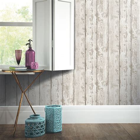 Arthouse 56 Sq Ft White Paper Wood Unpasted Wallpaper In The Wallpaper