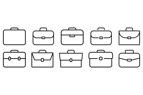 Briefcase Line Icon Business Briefcase Icons