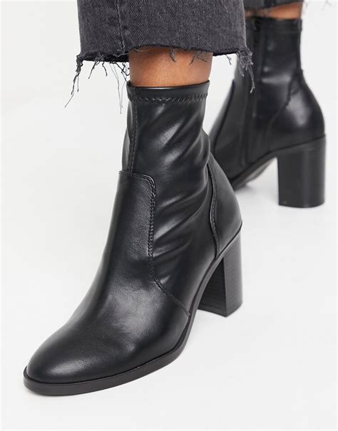 Bershka Heeled Boots In Black Shopstyle