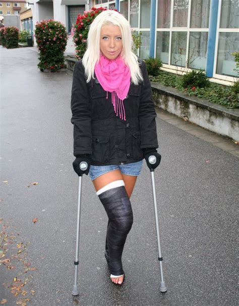 Embedded Long Leg Cast Body Cast Her Cast Crutches Broken Leg Ortho Betty Boop Barbie