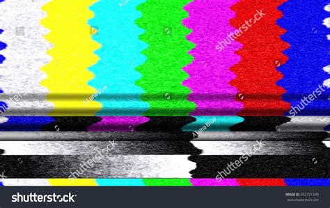Retro Tv Color Bars Malfunction With Tv Snow And